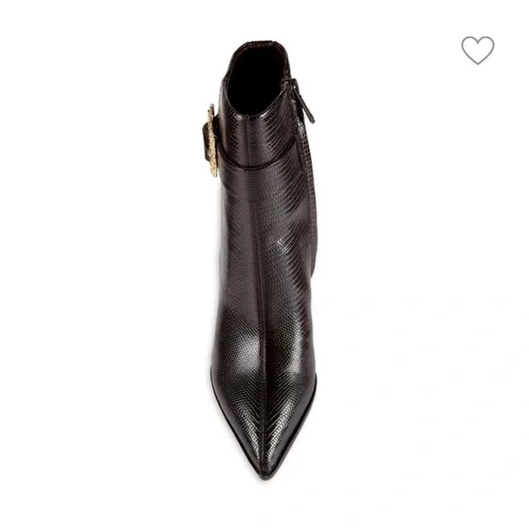 Sam Edelman Brown Gold Textured Ankle Boots